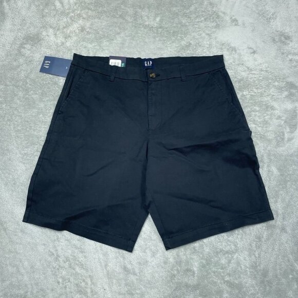 Gap Mens Flat Front Black Shorts Size 34 Cotton Blend New a1334 - Picture 1 of 7